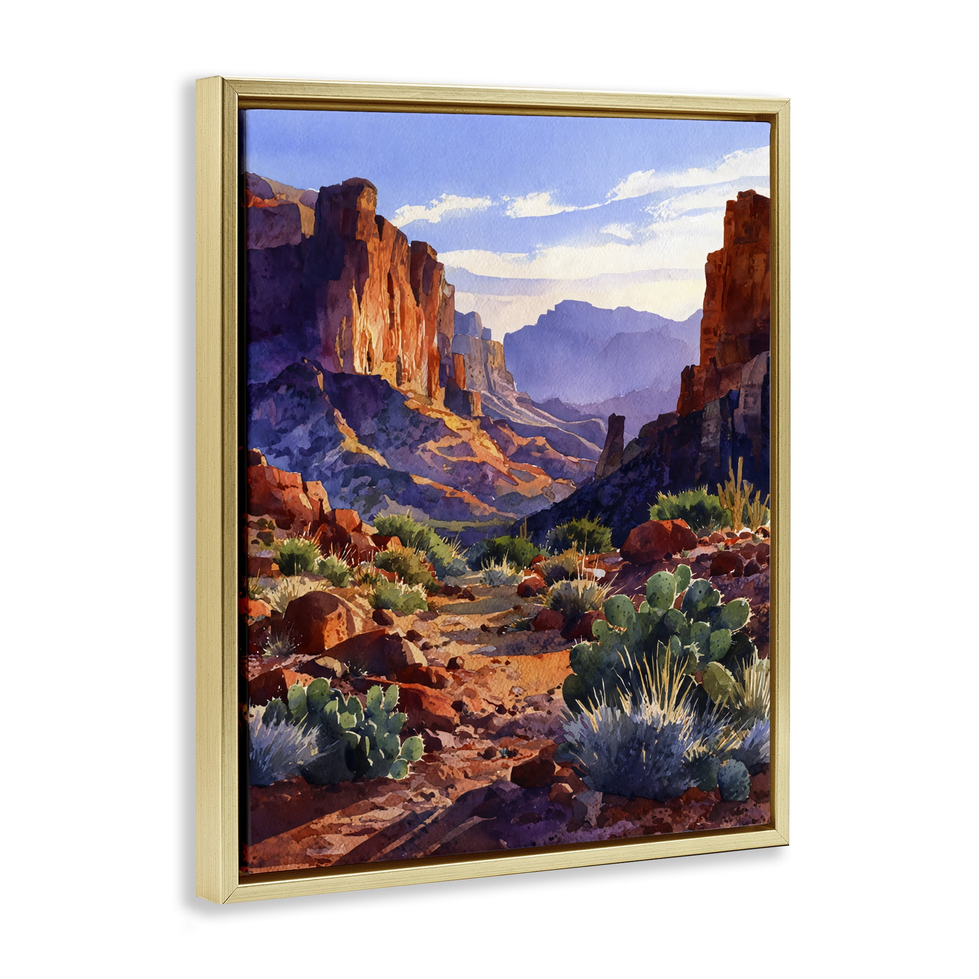 Stupell Industries Western Colors Earthy Desert Gold Framed Floater Canvas Wall Art, design by Franklyn Gregory