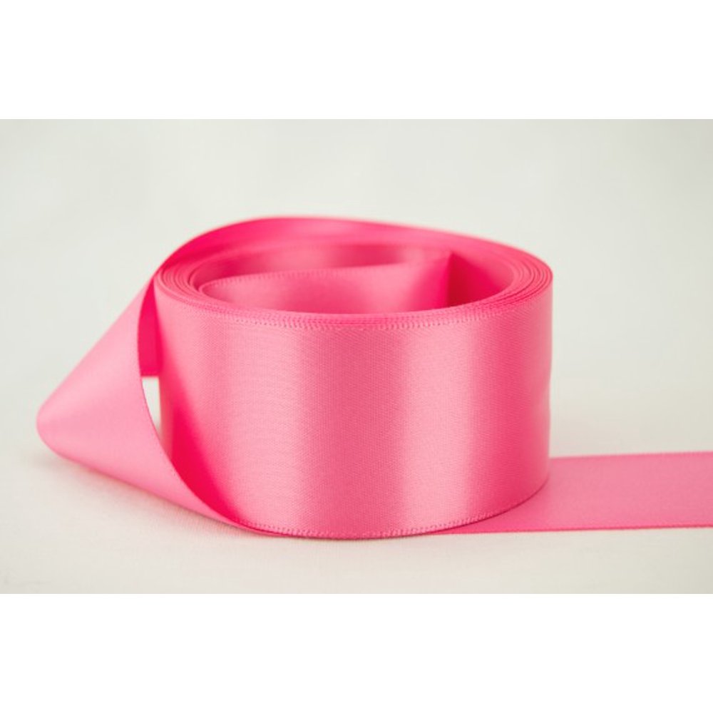 Ribbon Bazaar Double Faced Satin 5/8 inch Hot Pink 50 yards 100%