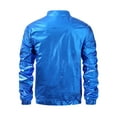 thumbnail image 2 of DAFPZW Metallic Jacket for Men 70s Party Varsity Jackets Zip Up Long Sleeve Shiny Lightweight Coat with Pockets, 2 of 3