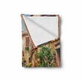 thumbnail image 2 of Italian Soft Flannel Fleece Throw Blanket, View of Old Mediterranean Street Stone Rock Houses in Italy City Rural Print, Cozy Plush for Indoor and Outdoor Use, 70" x 90", Multicolor, by Ambesonne, 2 of 6