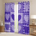 thumbnail image 2 of Feelyou Plaid Love Heart Curtains Pack of 2 (42x84 Each), Modern Fashion Patchwork Curtains Blackout, Purple Check Buffalo Bedroom Curtains, Curtains and Drapes Decor, 2 of 6