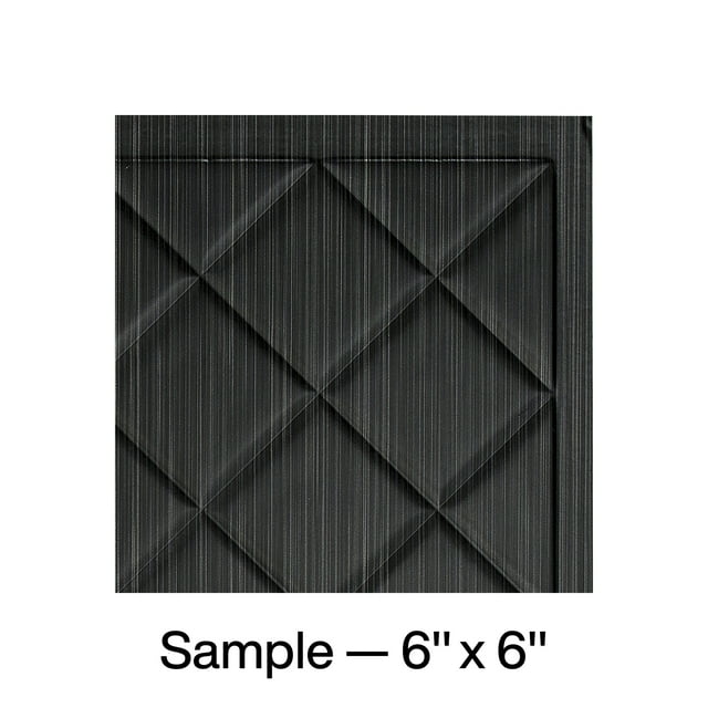 FASÄDE Quilted Decorative Vinyl Backsplash Panel in Brushed Onyx (6X6 Inch Sample)