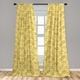 thumbnail image 5 of Ambesonne Hawaii Curtains, Exotic Hibiscus Flowers, Pair of 28"x95", Yellow White, 5 of 5