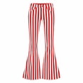 thumbnail image 4 of School Uniform for Girls Slim Fit High Waist Pocketed Elastic Striped Print Flared School Uniform Trousers Back-To-' Pants 5-6 Years, 4 of 6