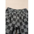 thumbnail image 6 of Ushdele Dark Grey Checkered Wide Leg Jeans: Timeless Elegance, 6 of 8