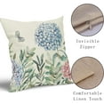 thumbnail image 4 of Spring Floral Pillow Covers 20x20 Set of 2 Pink Blue Hydrangea Flowers Butterfly Green Leaf Print Decorative Throw Pillow Cases Outdoor Summer Farmhouse Decor for Sofa Couch Bed, 4 of 6