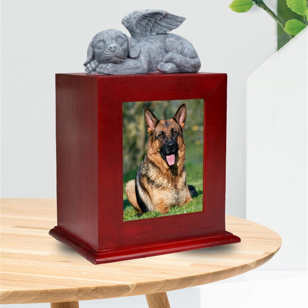 ZPAQI Dog Funeral Cremation Urn for Ashes Pet Wood Memorial Urns for Funeral