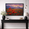 thumbnail image 4 of Framed Canvas Wall Art Red Poppy Field Landscape Print for Living Room Decoration - 16"x24" BLACK, 4 of 8
