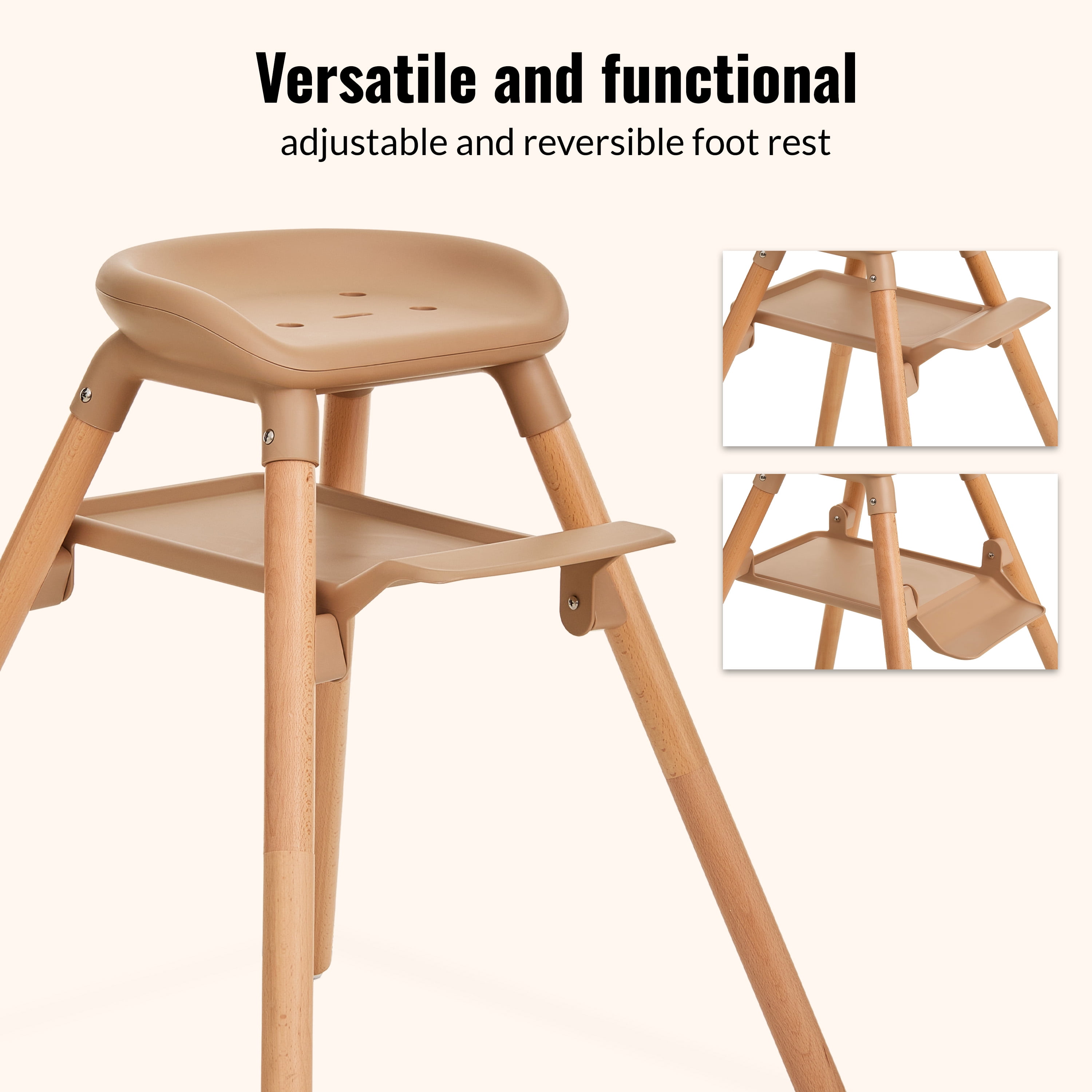 Dream On Me Nibble Nest 3-in-1 Highchair, Beige