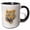 Black/White, variant on 3drose, Watercolor Tiger Wildlife with Grey Background Portrait, 15oz Mug