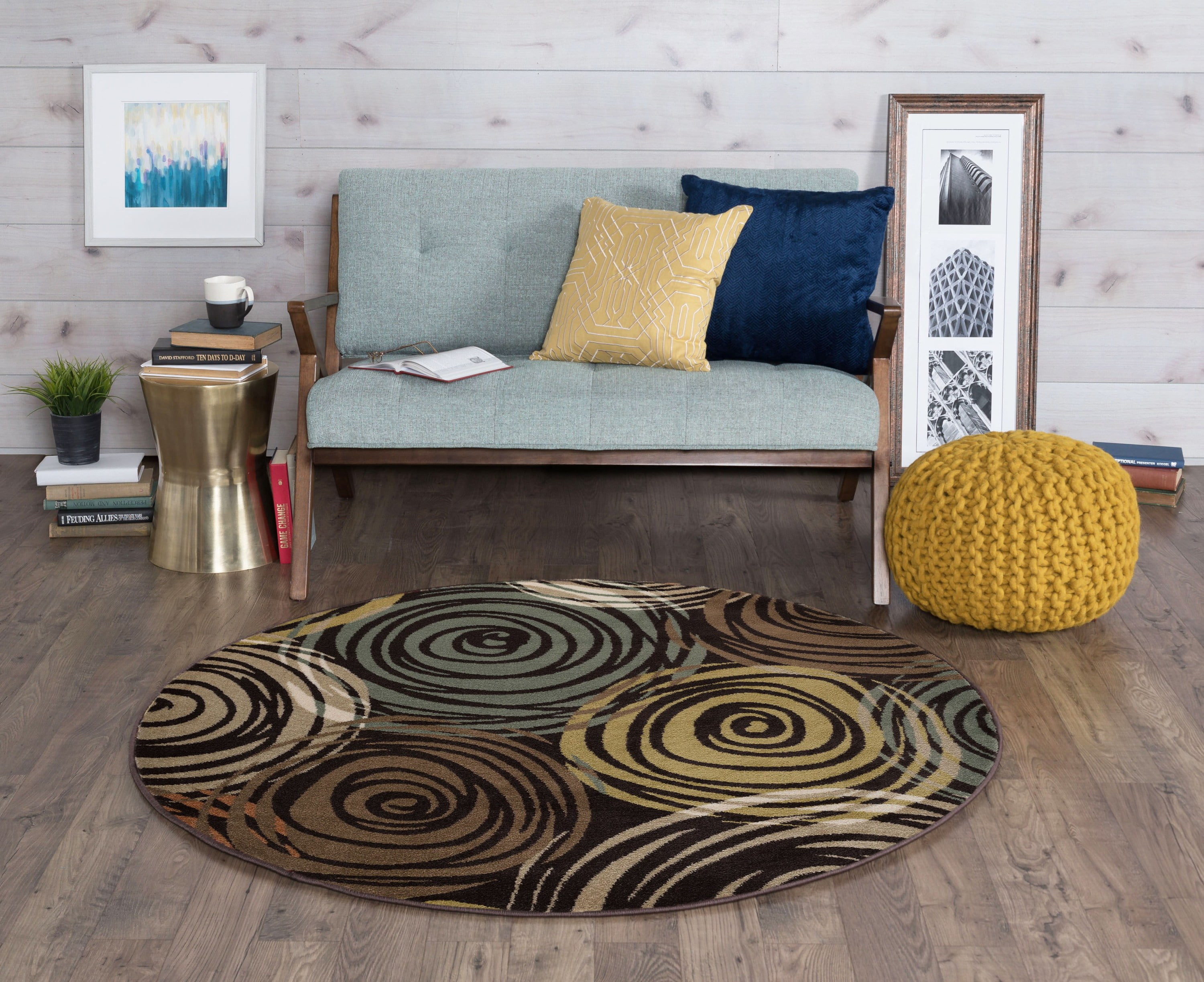 Bliss Rugs Josepha Contemporary Indoor Round Area Rug