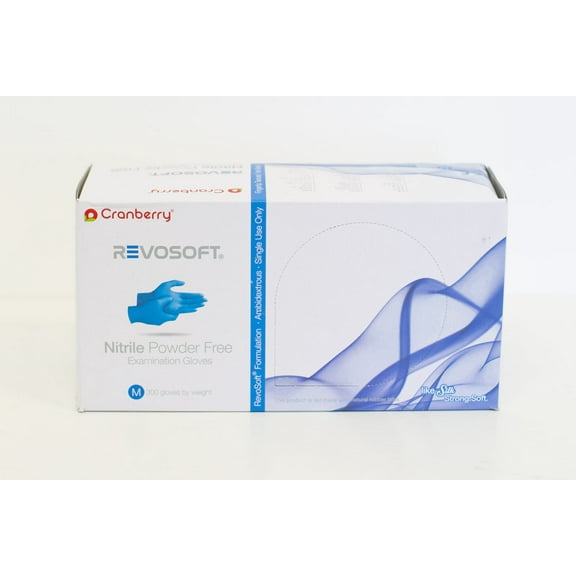 Cranberry RevoSoft® Nitrile Powder-Free Exam Gloves (3270 Series), 2.8 mil, True Blue, XS, Box of 300