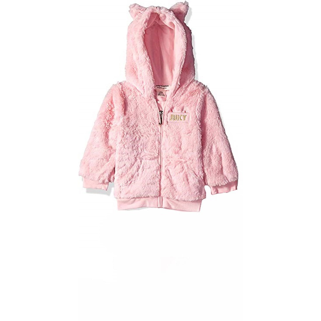 Laminated Bubble Kids Coat with Fur Hoodie Juicy Couture Girls Puffer Jacket