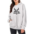 thumbnail image 4 of 2024 Christmas Baggy Hoodies Ladies Letter Print Graphic Sweatshirt with 2 Pockets Casual Pullover Tops Loose (X-Large, White), 4 of 6