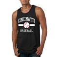 thumbnail image 1 of Wild Bobby City of Cincinnati Baseball Fantasy Fan Sports Men's Tank Top, Black, Medium, 1 of 6