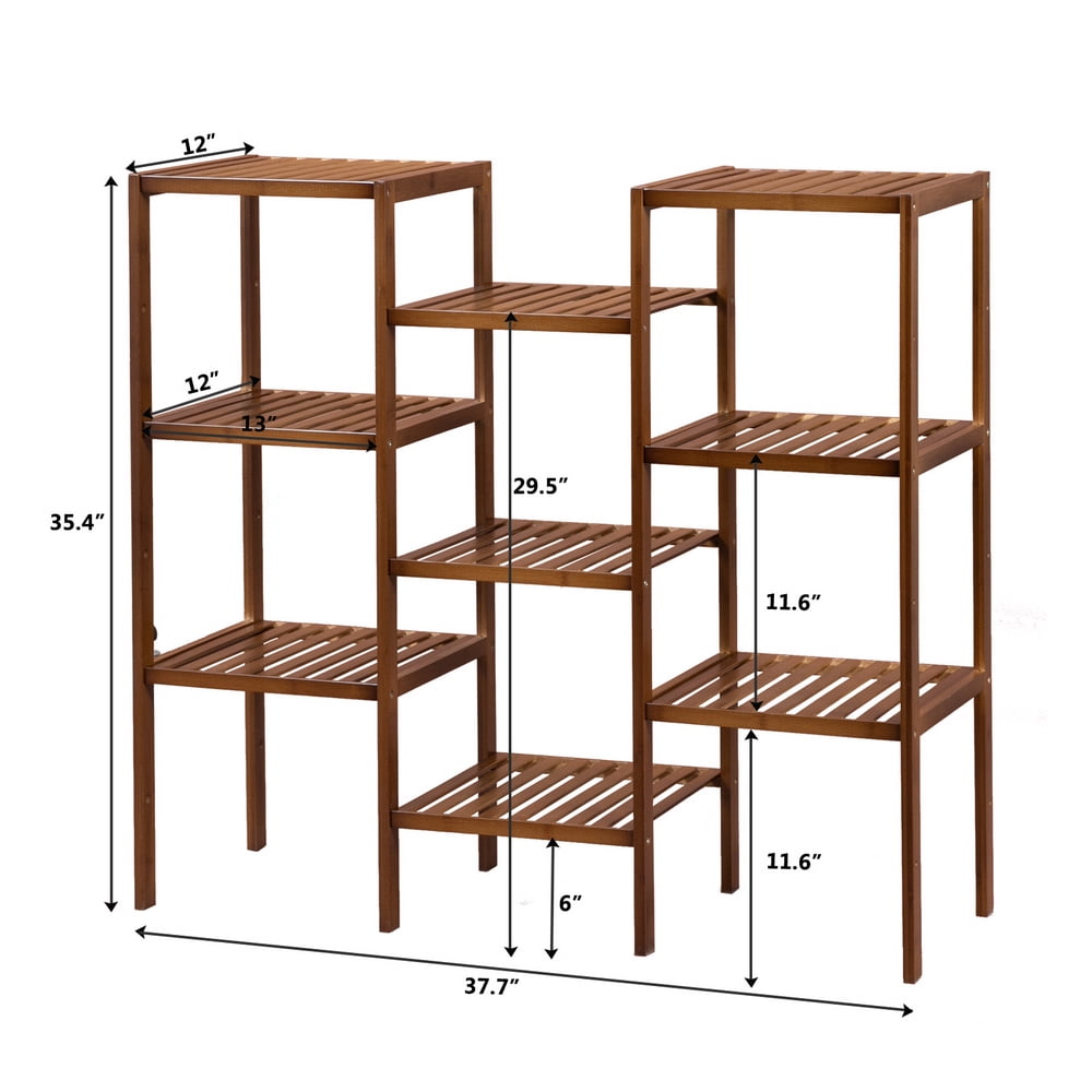 Private Jungle Bamboo High-grade Plant Stand Shelf Flower Pots Holder Display Rack Utility Shelf Bathroom Rack 9-Tier Storage Rack,Dark Brown Private Jungle Bamboo High-grade Plant Stand Shelf Flower Pots Holder Display Rack Utility Shelf Bathroom Rack 9-Tier Storage Rack,Dark Brown