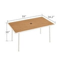 thumbnail image 4 of Dextrus 59in Outdoor Patio Table, Rectangle Bistro Table with Umbrella Hole,Dining Table - Beige, 4 of 6