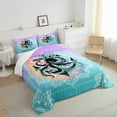thumbnail image 4 of Erosebridal Octopus Comforter Set King, Boho Flower Bedding, Colorful Mandala Ocean Anchor Animal Bedding Comforter Sets, Summer Exotic Ombre Geometric Quilt, Blue Purple, 4 of 6