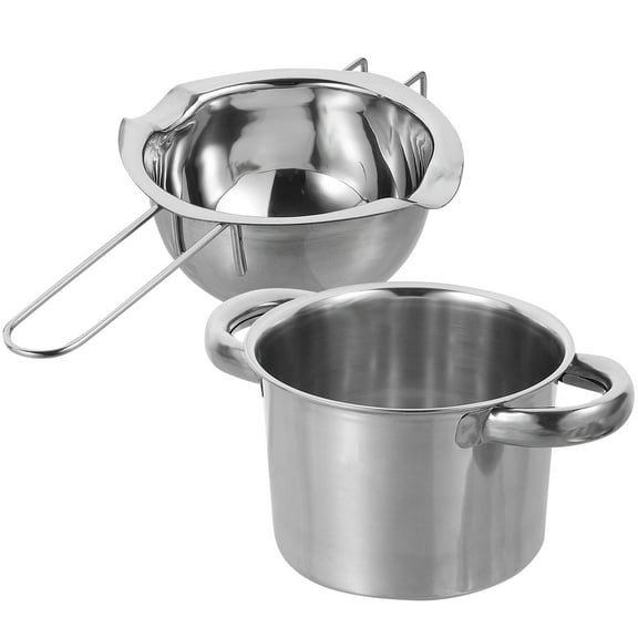 Soimiss 1Set Large Capacity Stainless Steel Double Boiler Pot for Melting Cheese and Oil