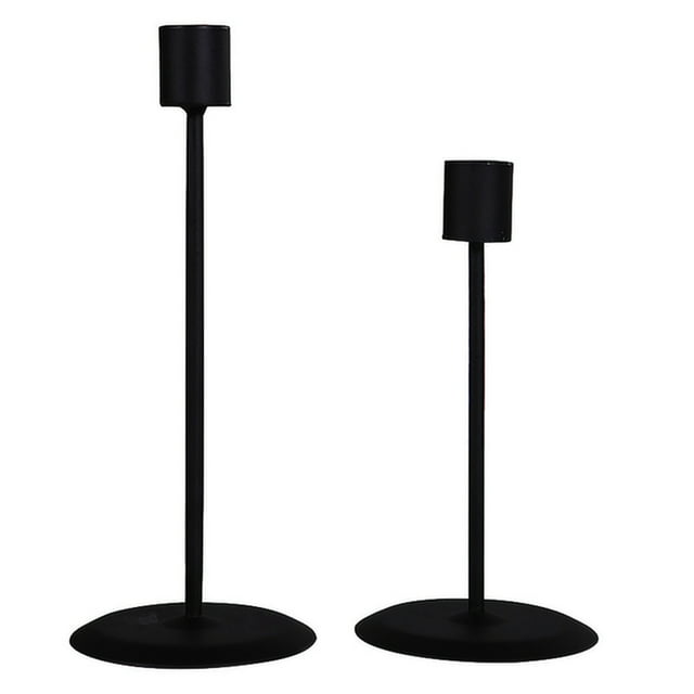 Black Candle Holders, Set of 2 Decorative Candlestick Holders for Taper
