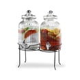 thumbnail image 1 of Canyon Beverage Dispenser Set of 2 Cold Drink Dispenser w/ 1.3-Gallon Capacity each Glass Jug, Metal Rack & Leak-Proof Acrylic Spigot Great for Partie, 1 of 3