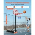 thumbnail image 5 of VEVOR Portable Basketball Stand, 5.2 to 6.9 ft Height Adjustment Basketball Hoop & Goal, Kids Adjustable Basketballs Hoop with Nylon Net & Rolling Wheels, Portable Backboard Set for Patios, Poolside, 5 of 9