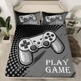 thumbnail image 2 of Manfei Console Gamer Bed Sheets,Modern Video Game King Sheets,Gray Black Sheet Set For Kids,Super Cozy Room Decor,4pcs, 2 of 7