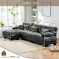 thumbnail image 5 of FFH 133.8" Oversized Cloud Sofa, Sectional Couches with Ottoman, Modern 3 Seater L Shaped Sofa for Living Room (Chenille Dark Gray, 3 Seater with 1 Ottoman), 5 of 11