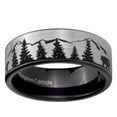 thumbnail image 2 of Wedding Ring Men Hunters 8mm Black Gray Bears Forest Mountain Tungsten Band, 2 of 5