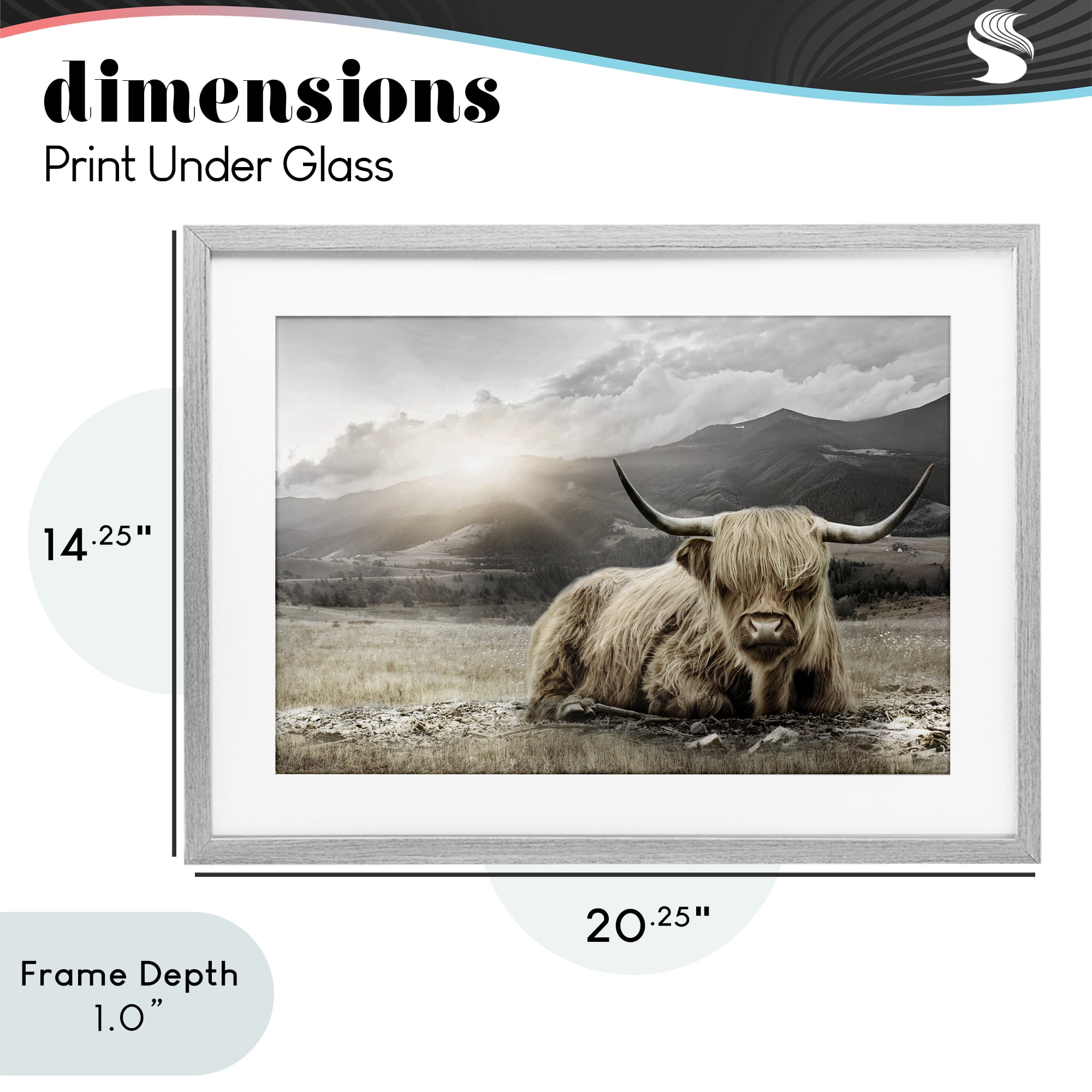 Stupell Industries Cattle Resting in Morning Sun Gray Framed Print Under Glass, design by CAD Designs