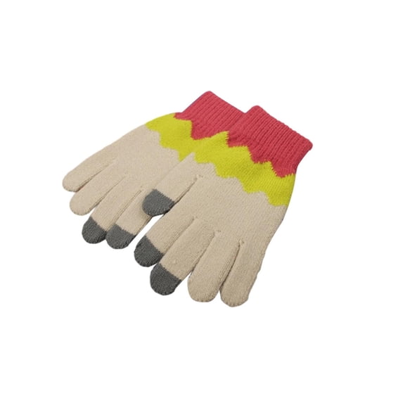 LIBRCLO Womens Color-blocked Cold-proof Touchscreen Warm and Fashionable Gloves