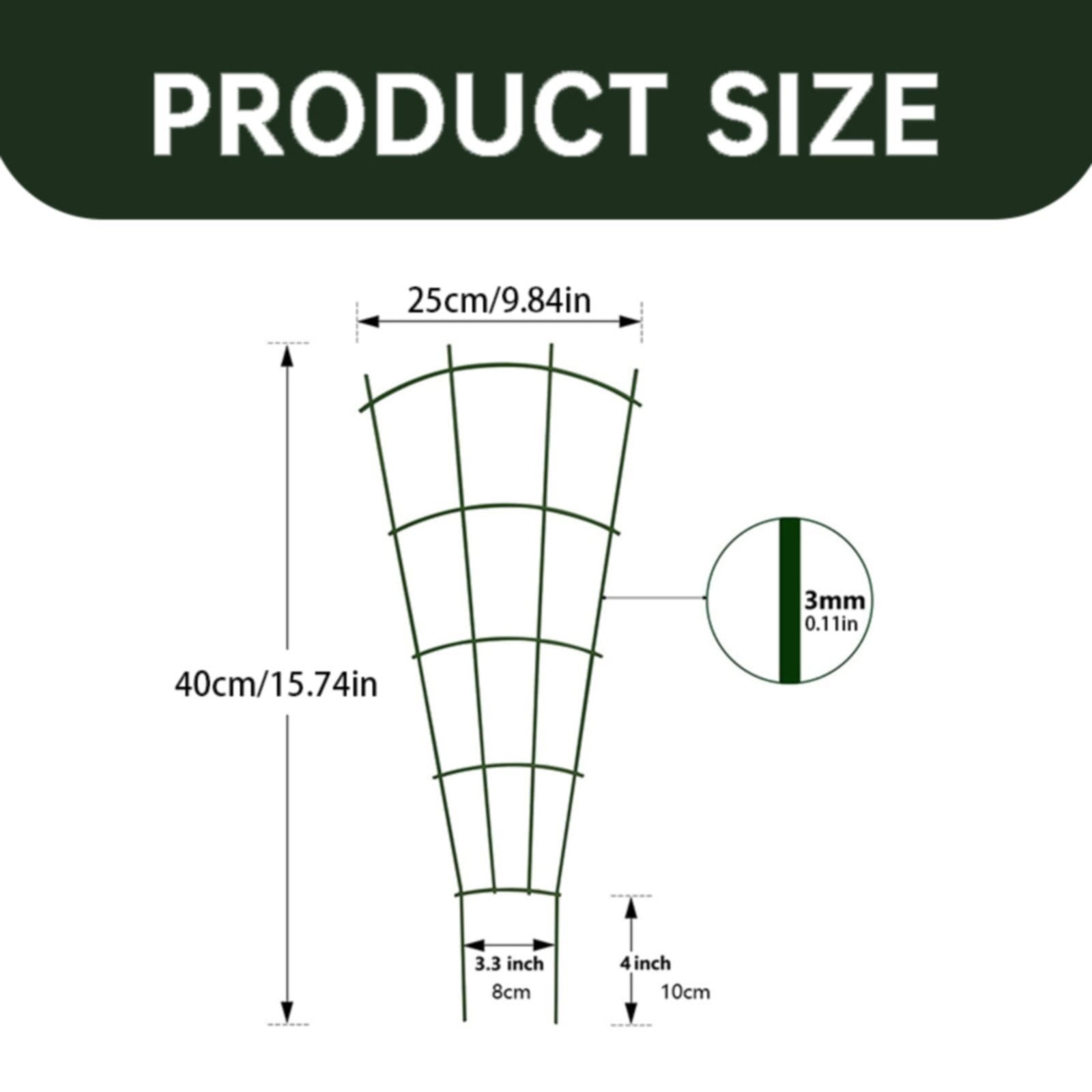 kjfeif 15.74 Inch Plant Support Stakes, 40cm Garden Trellis for Climbing Plants, Flexible Indoor and Outdoor Use for Tomatoes, Vines, and Potted Vegetables
