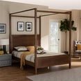 thumbnail image 6 of Baxton Studio Veronica Queen Size Walnut Finished Wood Platform Canopy Bed, 6 of 9