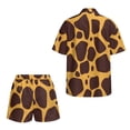 thumbnail image 5 of Xoenoiee Brown Giraffe Print Women's Plus Size 2 Piece Outfits Summer Beach Vacation Sets Half Sleeve Kimono Cardigan and High Waist Shorts, M, 5 of 7