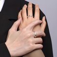 thumbnail image 4 of Anillo Pareja Ajustable, Sol y Luna, Diseño en Forma de Onda, Anillos de Compromiso, Bodas, Aniversario, Anillo Ajustables, Juego de Anillos de Amor para Mujeres y Hombres, Plata, 4 of 4