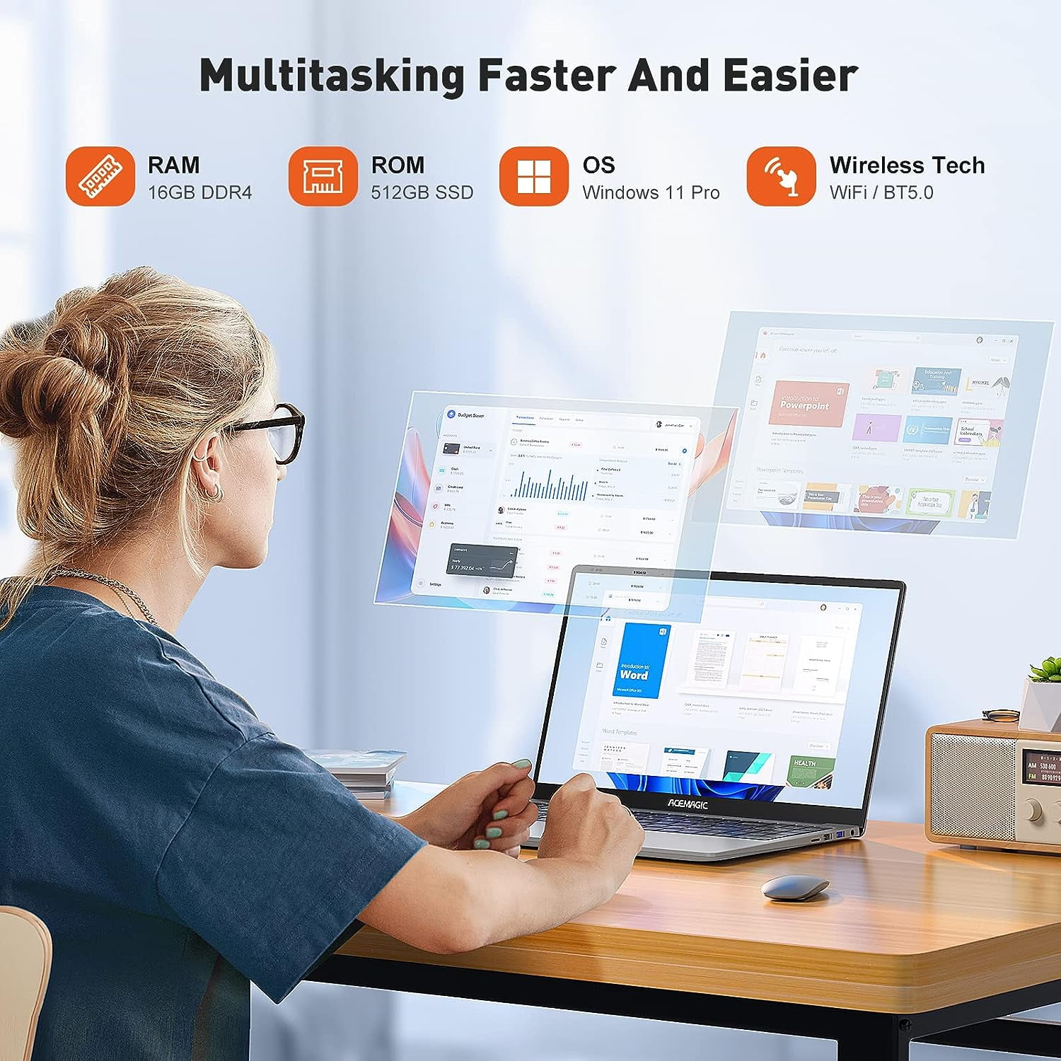 Laptop 15.6 FHD 16GB 512GB Intel Quad-Core 12th Alder Lake N95