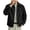 Black, variant on Men's Relaxed Fit Zip Up Jacket Lapel Collar Smooth Textured Coat with Pockets Fully Lined Casual Spring Fall Outfits Outerwear