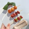 thumbnail image 4 of Hairpin Decorative Eye-catching Headdress Simulation Food Stewed Pork Ribs Lady Barrettes for Party, 4 of 7