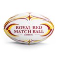 thumbnail image 2 of Crown Sporting Goods Royal Red Rugby Match Ball | Official Size 5 Premium, Textured Grip Ball | Great for Match, Practice, & Scrimmage Play, 2 of 7