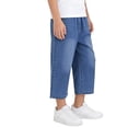 thumbnail image 5 of Eltusu Boys Denim Shorts, Casual Elastic Waist Straight Legs Below the Knee Capris Shorts Blue Size 8 T, 5 of 7