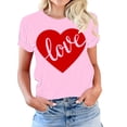 thumbnail image 2 of Patlollav Women Crewneck Valentine's Day Print T-shirt Comfortable Female Blouses Tops, 2 of 6