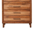 thumbnail image 3 of 5 Drawer Wooden Chest with Metal Bar Handles and 1 Pull Out Tray, Brown, 3 of 4