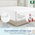 thumbnail image 3 of California Design Den Twin Fitted Sheet Only, Softest 400 Thread Count 100% Cotton Sateen, Deep Pocket, All-Around Elastic, Side Indicators - Bright White, 3 of 7