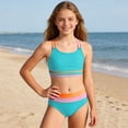 thumbnail image 2 of Shadoumai Girls Two Piece Swimwear Long Sleeve Rash Guard And Swim Shorts UPF 50 Sun For Beach Pool, 2 of 4