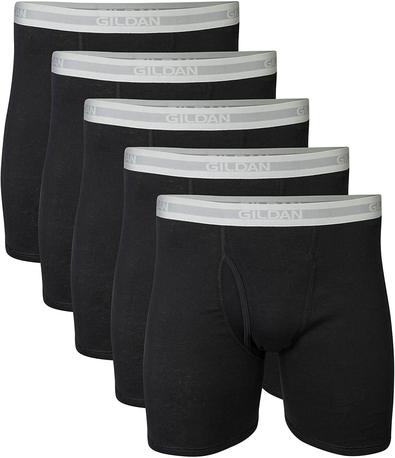 Gildan Men's Regular Leg Boxer Brief Multipack, Black (5 Pack), 2XLarge Walmart Canada