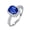 Blue, variant on Sterling Silver Womens Square Zircon Ring: Simple Geometric Design, 925 Silver with Seiko Craftsmanship, Perfect for Festivals