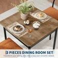 thumbnail image 2 of 3-Piece Dining Table Set for 2, Small Table with 2 PU Chairs, Metal Frame, 2 of 7