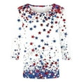 thumbnail image 3 of Riecok 3/4 Sleeve Blouses for Women Independence Day Crewneck Celebration Tees Casual Patriotic Tunic Tops, 3 of 4