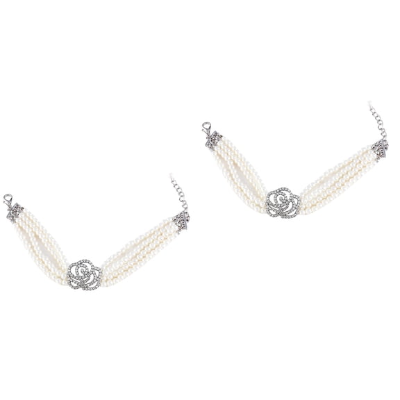 Set of 2 Dog Pearls Necklace Jewelry Puppy Collar