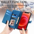 thumbnail image 5 of Case for iPhone 12 mini Zipper Wallet Cover Lanyard Crossbody Neck Strap Compatible with iPhone 12 mini Case, 5 of 5